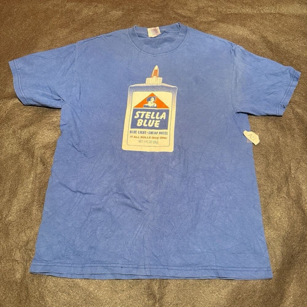 Stella Blue Mens TShirt M Medium 36/40 Blue Glue Hotel Short Sleeve Tee Shirt